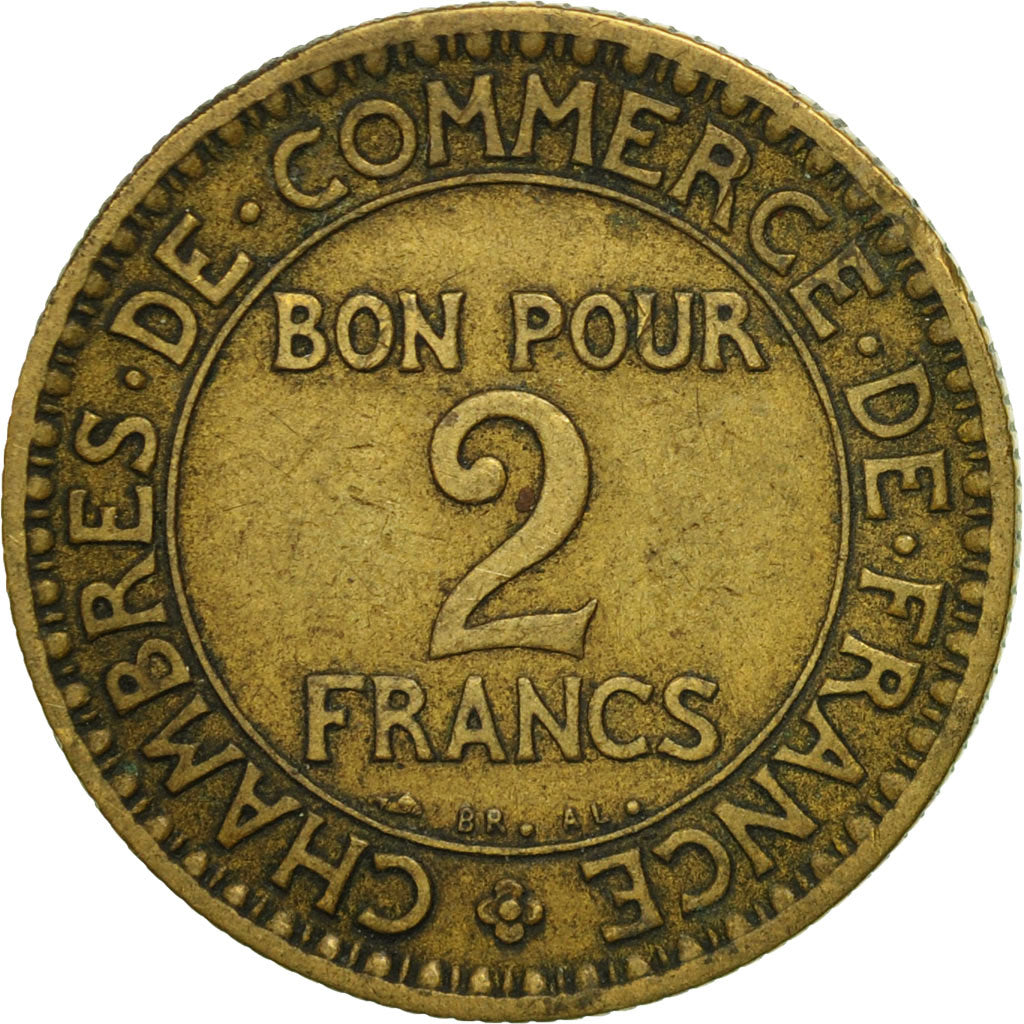 Moneta, Francia, Chambre de commerce, 2 Francs, 1921, Paris, MB+