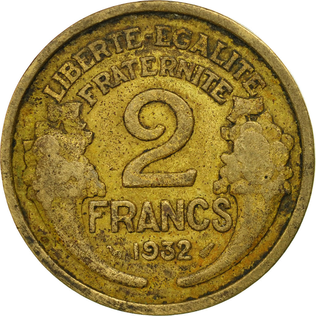 Munten, Frankrijk, Morlon, 2 Francs, 1932, Paris, FR, Aluminum-Bronze, KM:886