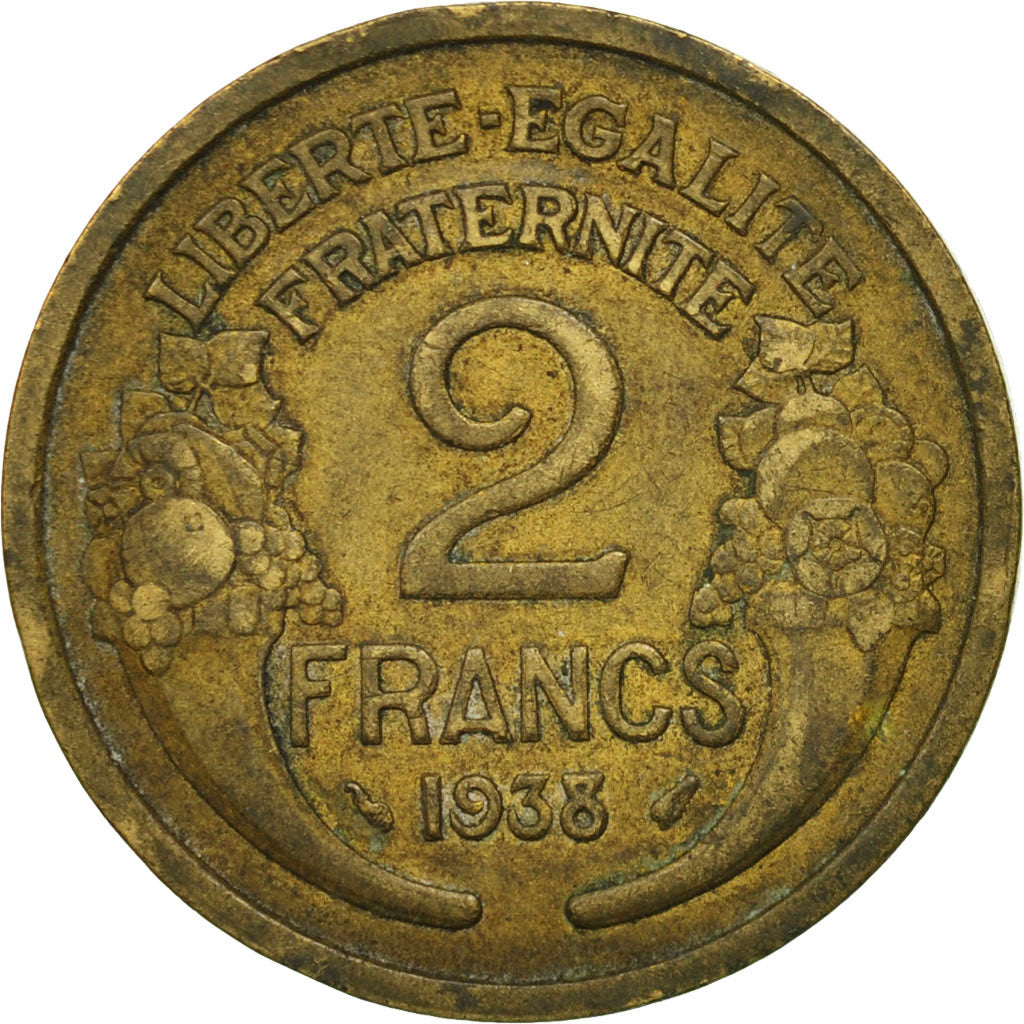 Monnaie, France, Morlon, 2 Francs, 1938, Paris, TB+, Aluminum-Bronze