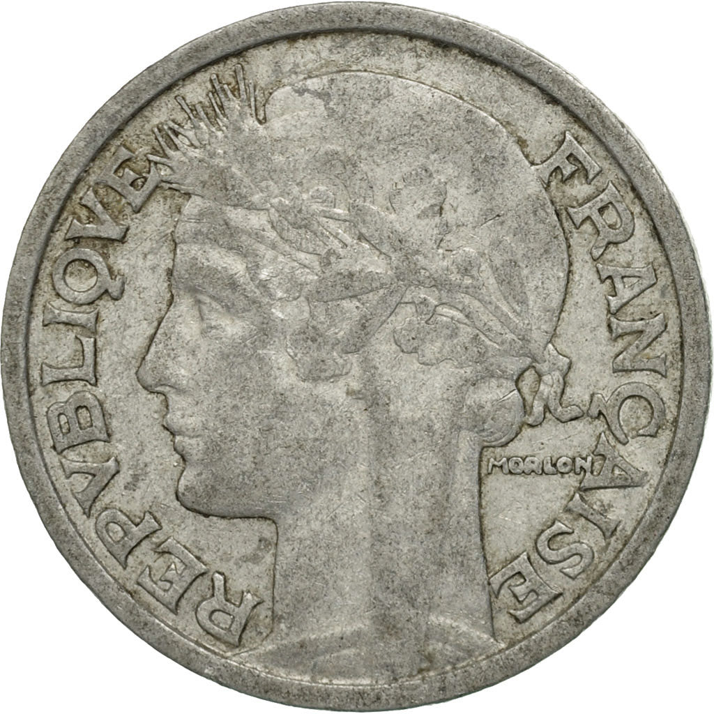 Munten, Frankrijk, Morlon, 2 Francs, 1949, Paris, FR, Aluminium, KM:886a.1