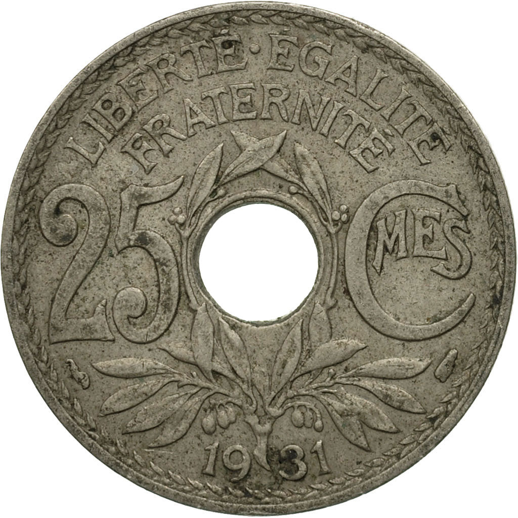 Moneta, Francia, Lindauer, 25 Centimes, 1931, MB+, Rame-nichel, KM:867a