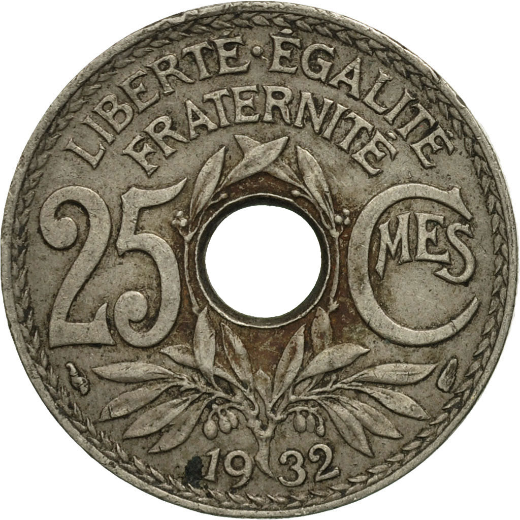 Munten, Frankrijk, Lindauer, 25 Centimes, 1932, FR, Copper-nickel, KM:867a