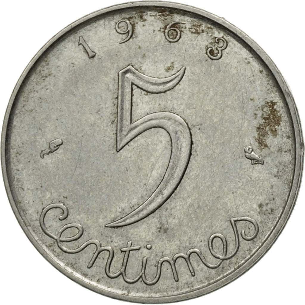 Monnaie, France, Épi, 5 Centimes, 1963, Paris, TB+, Stainless Steel