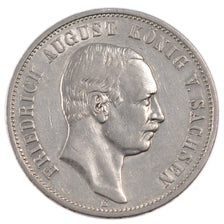 GERMAN STATES, 3 Mark, 1909, Muldenhutten, KM #1267, EF(40-45), Silver, 33,...