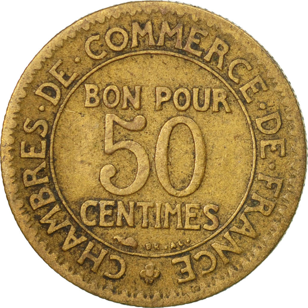 Munten, Frankrijk, Chambre de commerce, 50 Centimes, 1922, Paris, FR+