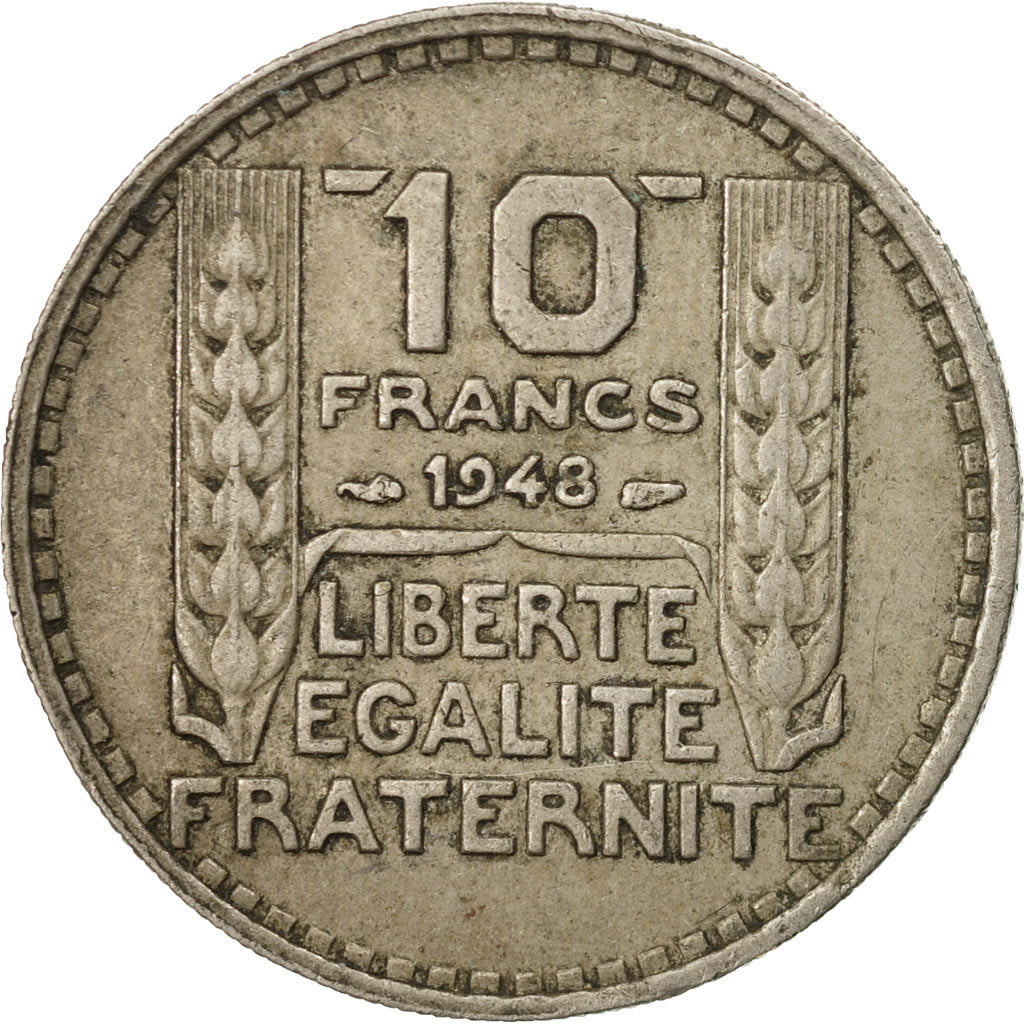 Moneda, Francia, Turin, 10 Francs, 1948, Paris, BC+, Cobre - níquel, KM:909.1