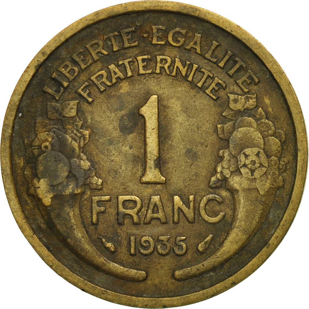 Münze, Frankreich, Morlon, Franc, 1935, Paris, S, Aluminum-Bronze, KM:885