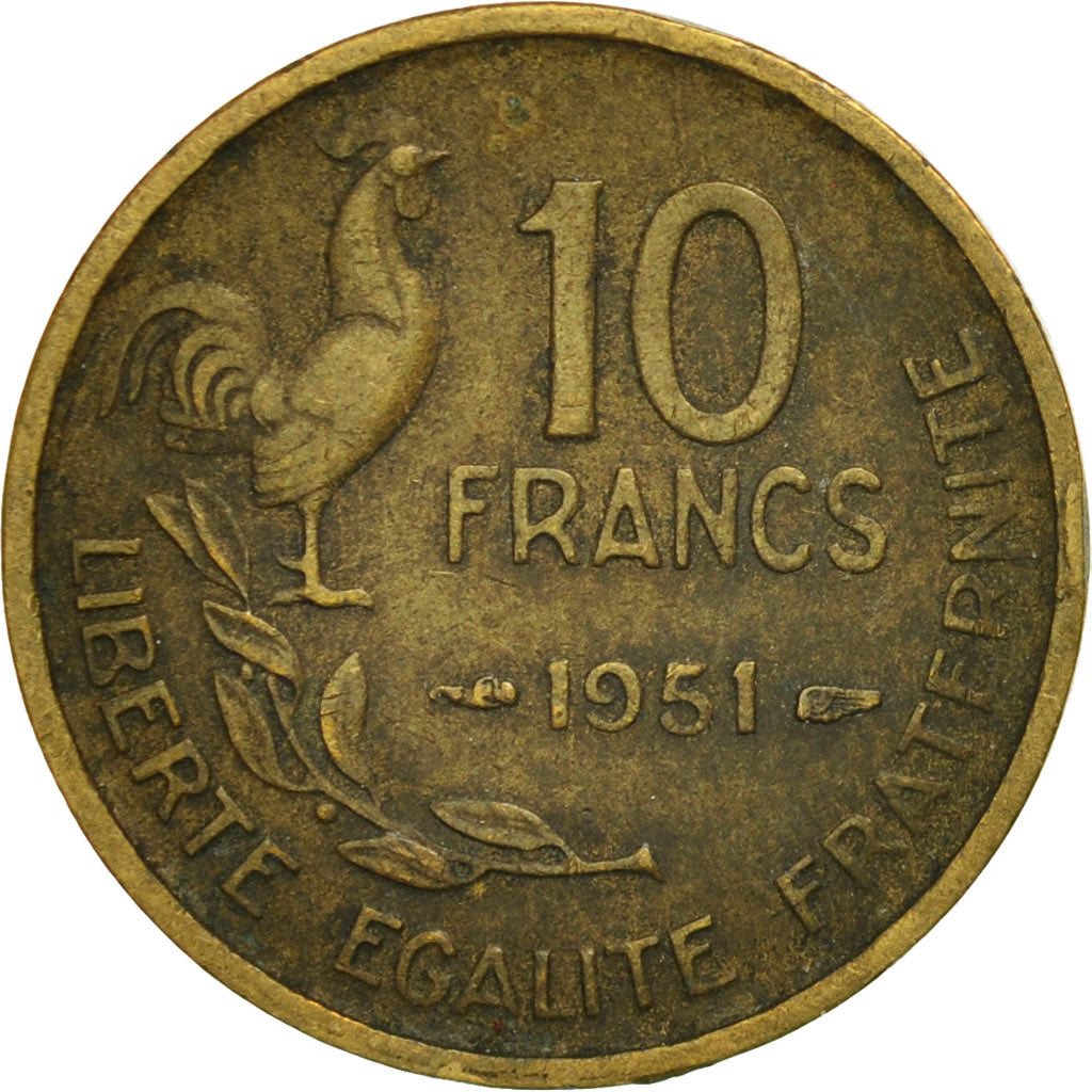 Münze, Frankreich, Guiraud, 10 Francs, 1951, Paris, S, Aluminum-Bronze