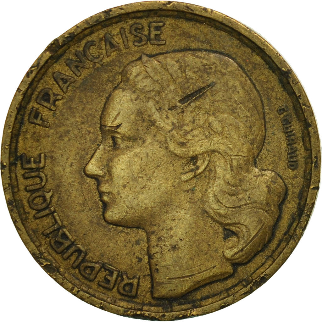 Munten, Frankrijk, Guiraud, 10 Francs, 1953, Paris, FR+, Aluminum-Bronze