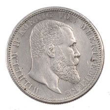 GERMAN STATES, 2 Mark, 1908, Freudenstadt, KM #631, AU(50-53), Silver, 28, 11.00