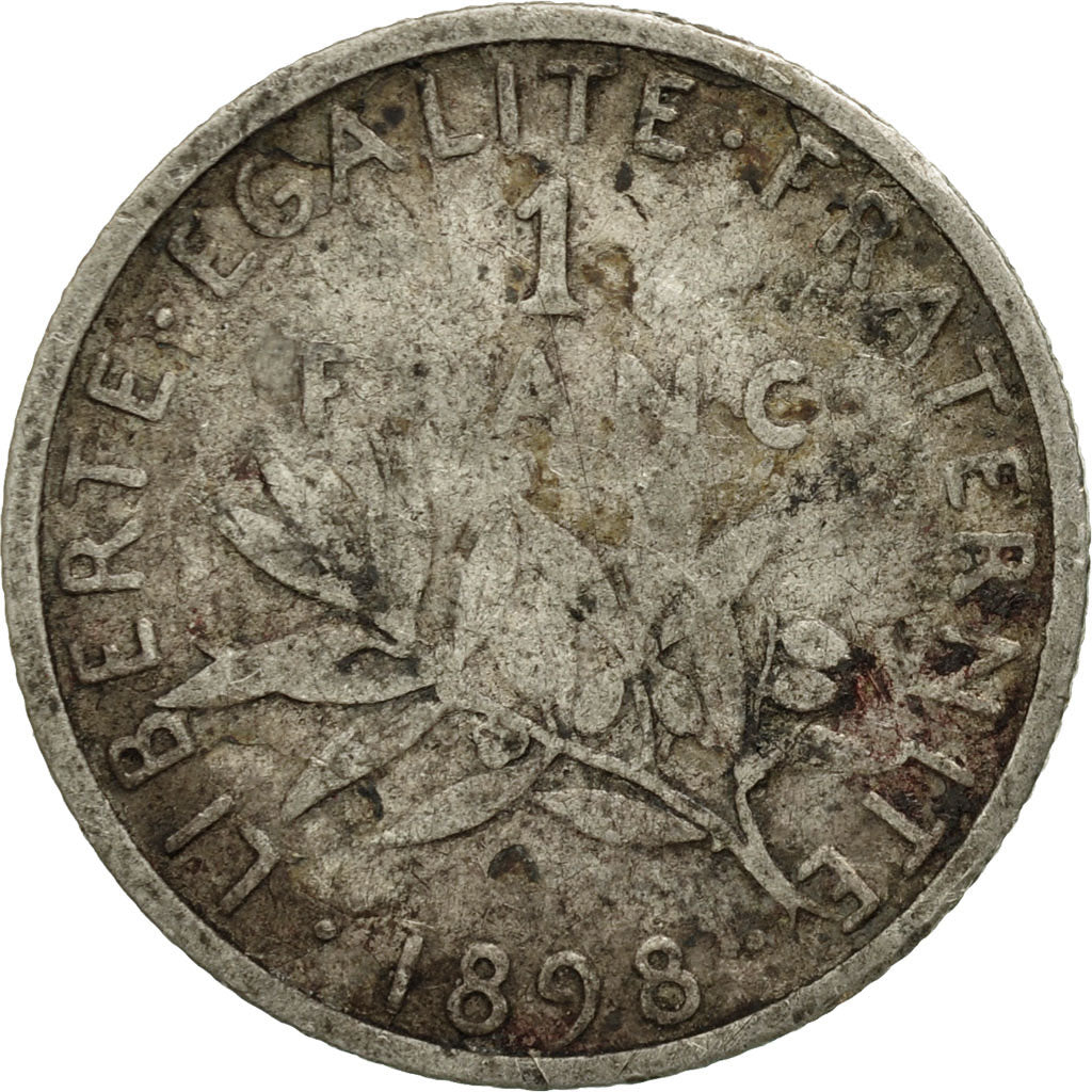 Münze, Frankreich, Semeuse, Franc, 1898, Paris, SGE+, Silber, KM:844.1