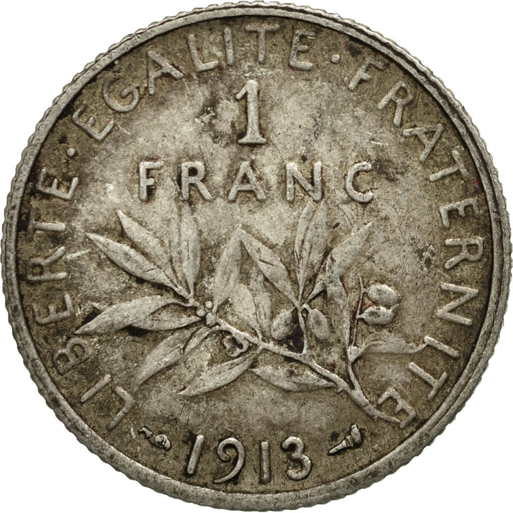 Monnaie, France, Semeuse, Franc, 1913, Paris, TB, Argent, Gadoury:467, KM:844.1