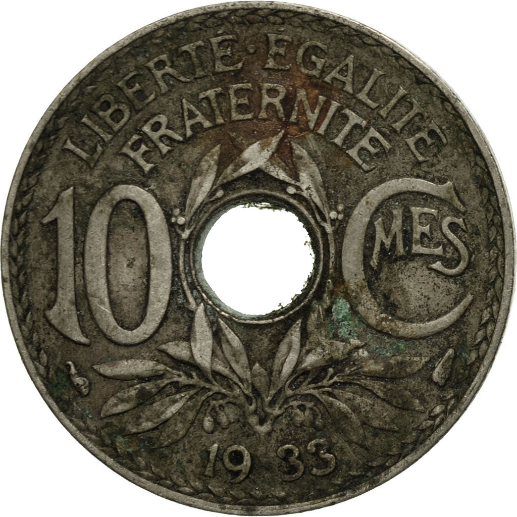 Moneta, Francia, Lindauer, 10 Centimes, 1933, Paris, MB, Rame-nichel, KM:866a
