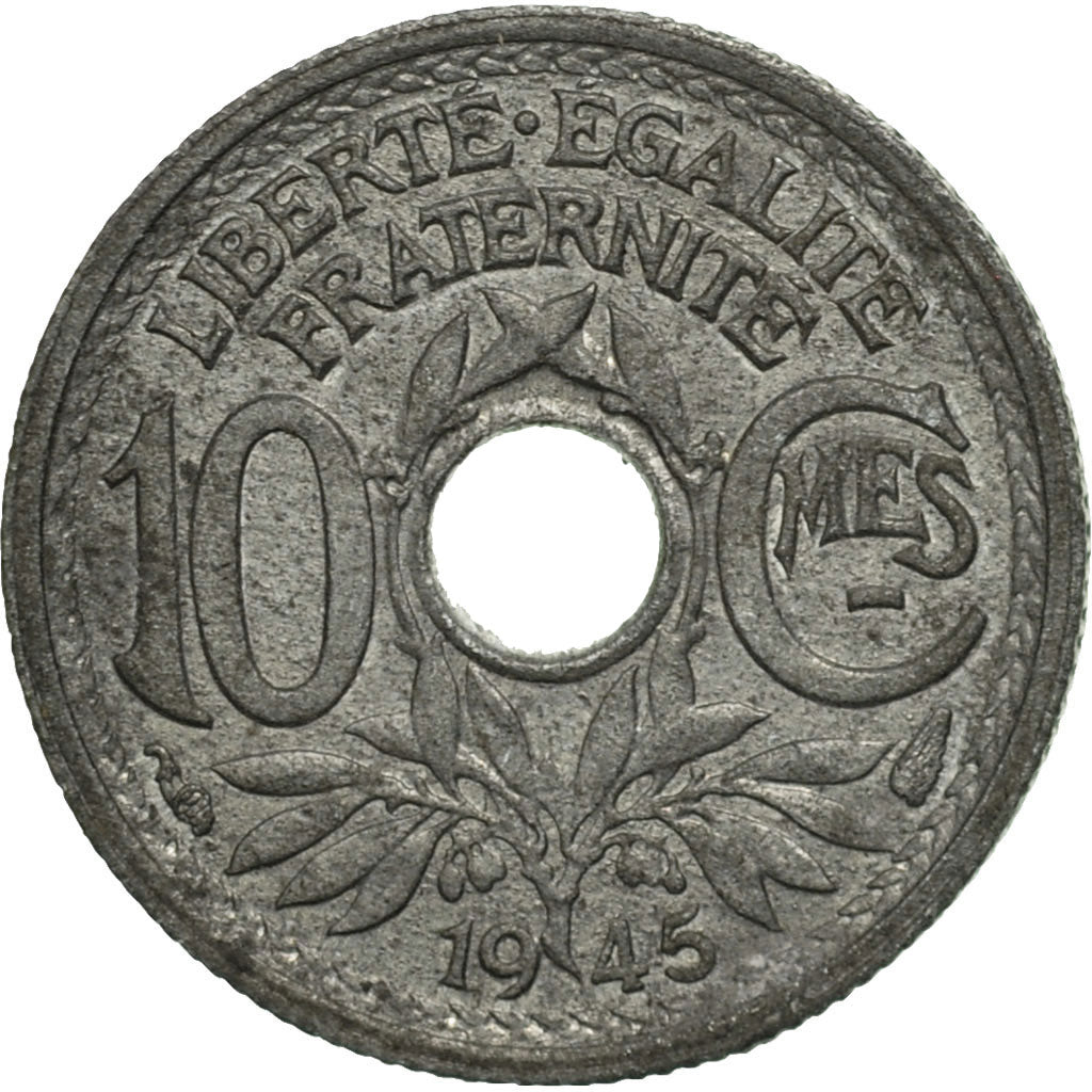 Coin, France, Lindauer, 10 Centimes, 1945, Paris, EF(40-45), Zinc, KM:906.1