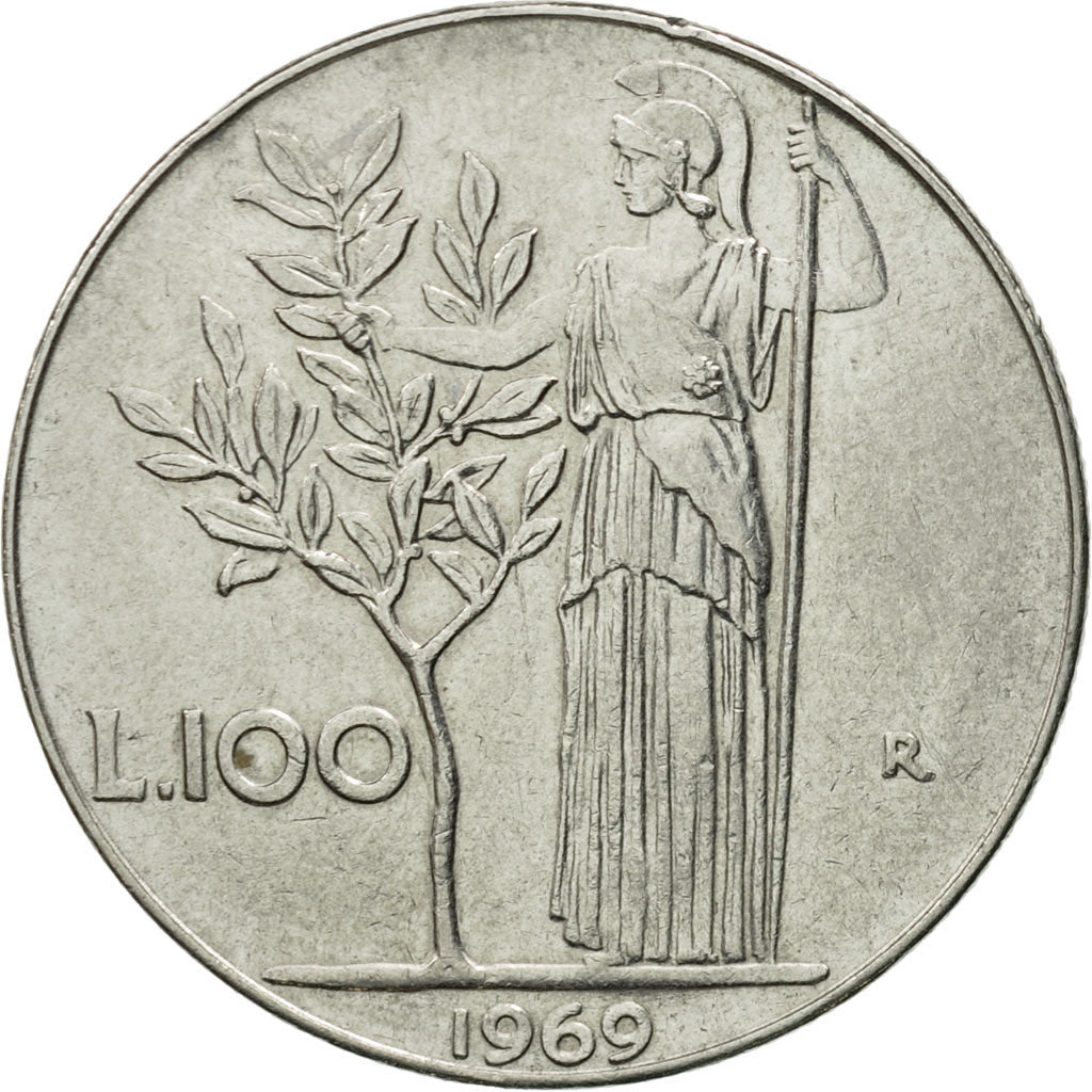 Coin, Italy, 100 Lire, 1969, Rome, EF(40-45), Stainless Steel, KM:96.1