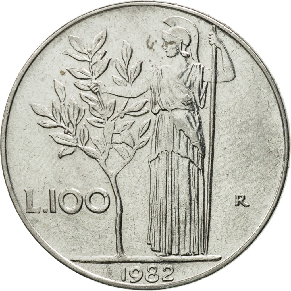 Coin, Italy, 100 Lire, 1982, Rome, EF(40-45), Stainless Steel, KM:96.1