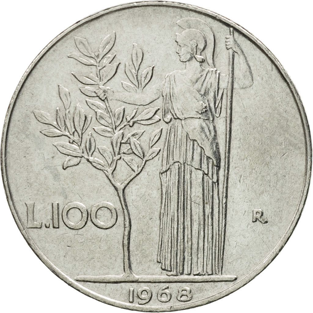 Coin, Italy, 100 Lire, 1968, Rome, VF(30-35), Stainless Steel, KM:96.1