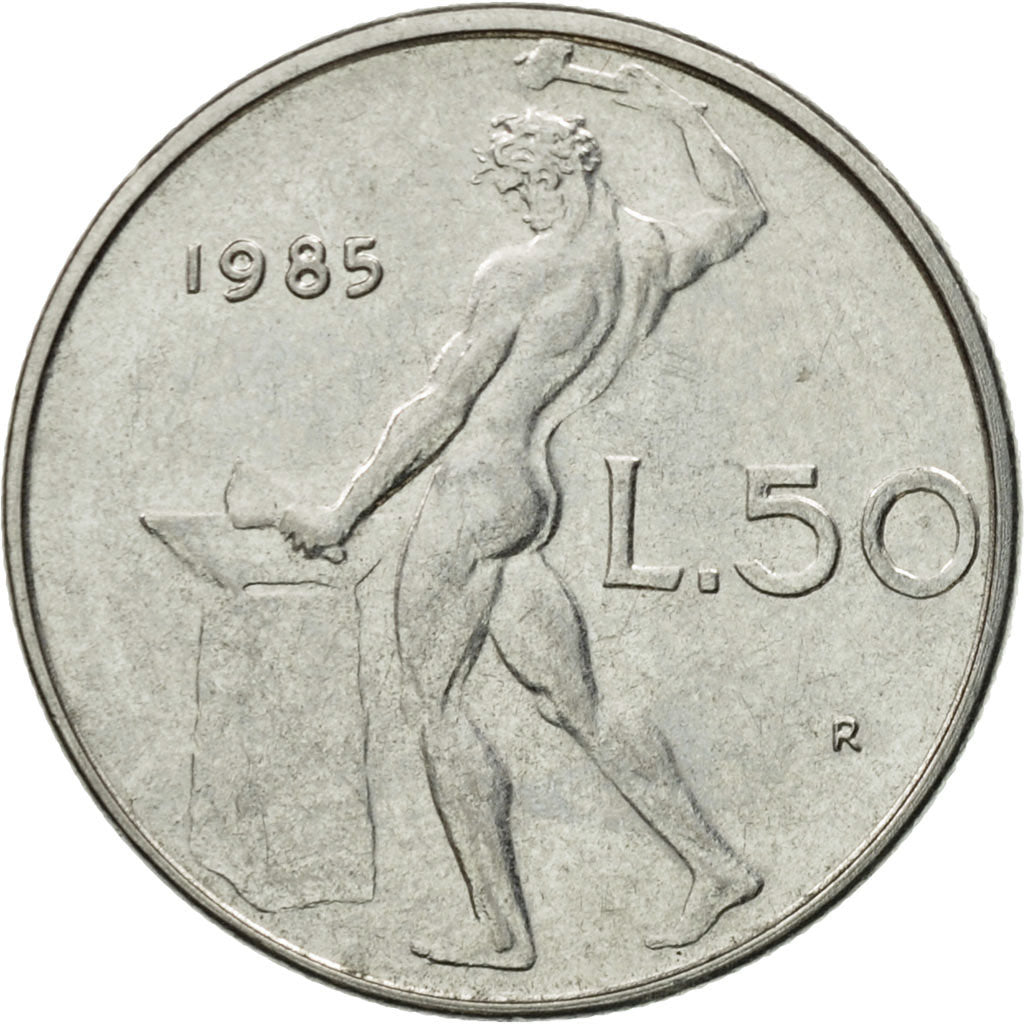 Münze, Italien, 50 Lire, 1985, Rome, SS, Stainless Steel, KM:95.1