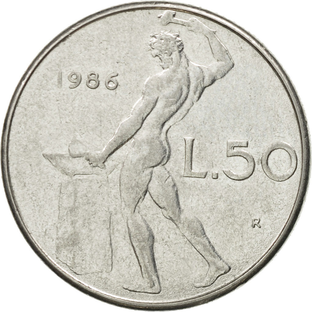Münze, Italien, 50 Lire, 1986, Rome, SS, Stainless Steel, KM:95.1
