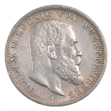 Stati tedeschi, WURTTEMBERG, Wilhelm II, 3 Mark, 1914, Freudenstadt, BB+, Arg...