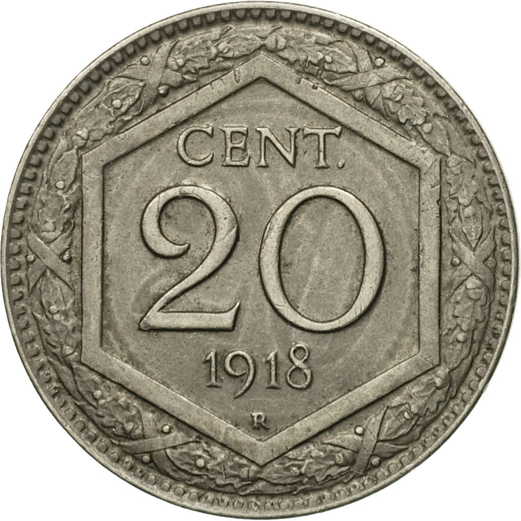 Moneta, Italia, Vittorio Emanuele III, 20 Centesimi, 1918, Rome, BB