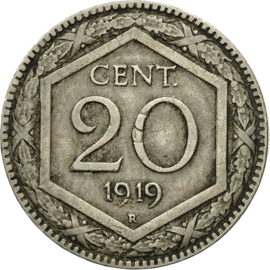 Monnaie, Italie, Vittorio Emanuele III, 20 Centesimi, 1919, Rome, TB+
