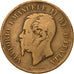 Moneta, Italia, Vittorio Emanuele II, 5 Centesimi, 1862, Naples, BB, Rame