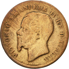 Moneda, Italia, Vittorio Emanuele II, 5 Centesimi, 1861, Naples, BC+, Cobre