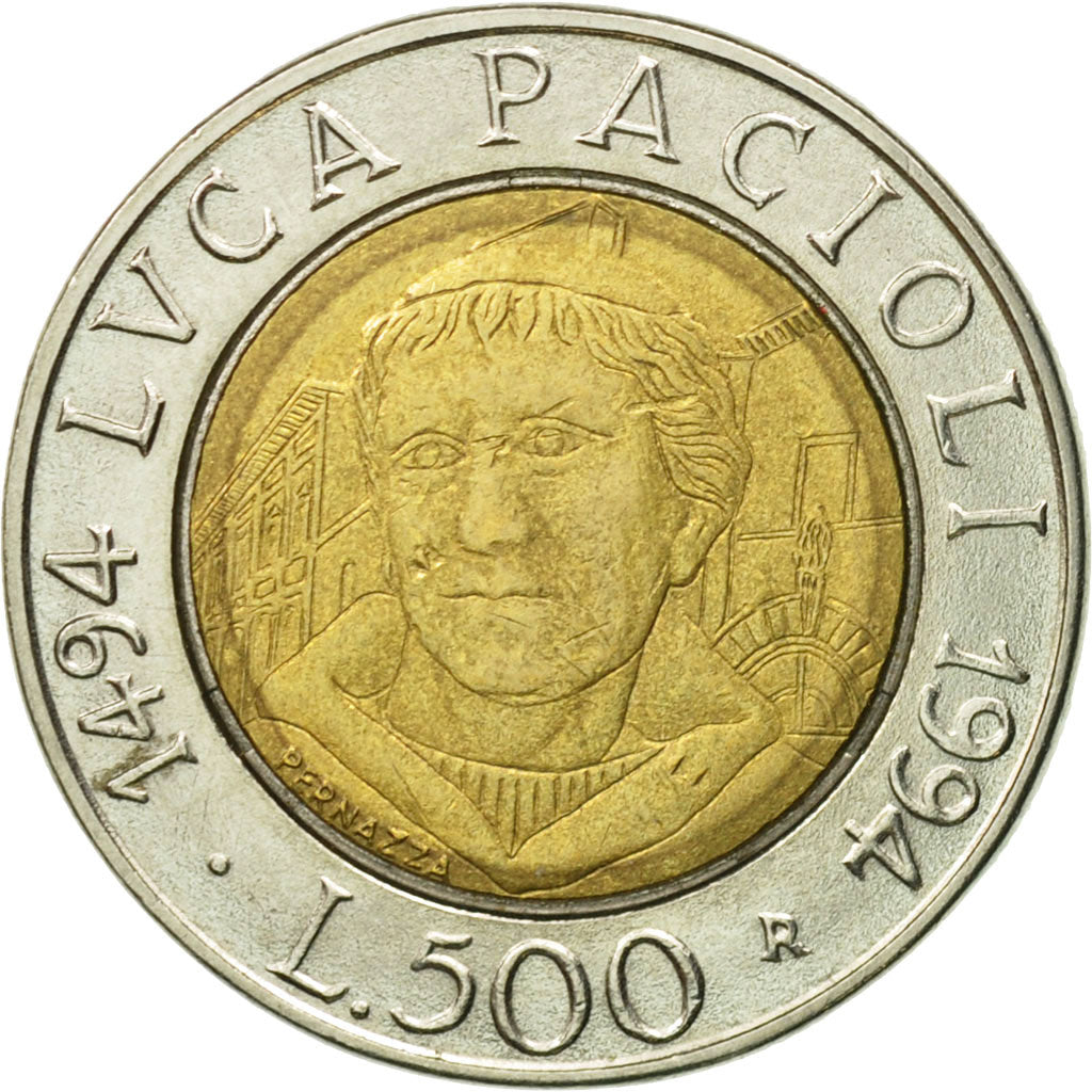 Coin, Italy, 500 Lire, 1994, Rome, EF(40-45), Bi-Metallic, KM:167