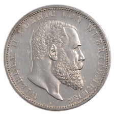 Moneta, Stati tedeschi, WURTTEMBERG, Wilhelm II, 5 Mark, 1913, Freudenstadt