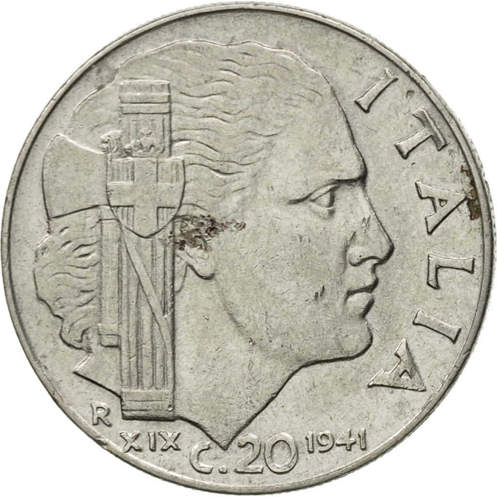 Monnaie, Italie, Vittorio Emanuele III, 20 Centesimi, 1941, Rome, TB+, Stainless