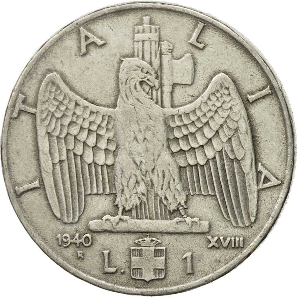 Monnaie, Italie, Vittorio Emanuele III, Lira, 1940, Rome, TB+, Stainless Steel