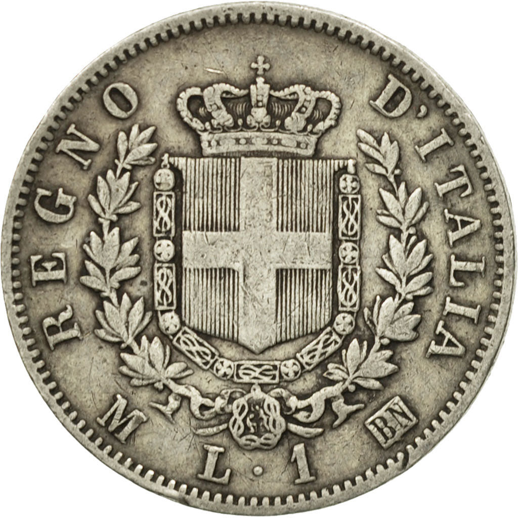 Coin, Italy, Vittorio Emanuele II, Lira, 1863, Milan, EF(40-45), Silver, KM:5a.1