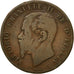 Coin, Italy, Vittorio Emanuele II, 10 Centesimi, 1863, VF(20-25), Copper
