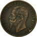 Moneda, Italia, Vittorio Emanuele II, 10 Centesimi, 1866, Milan, BC+, Cobre