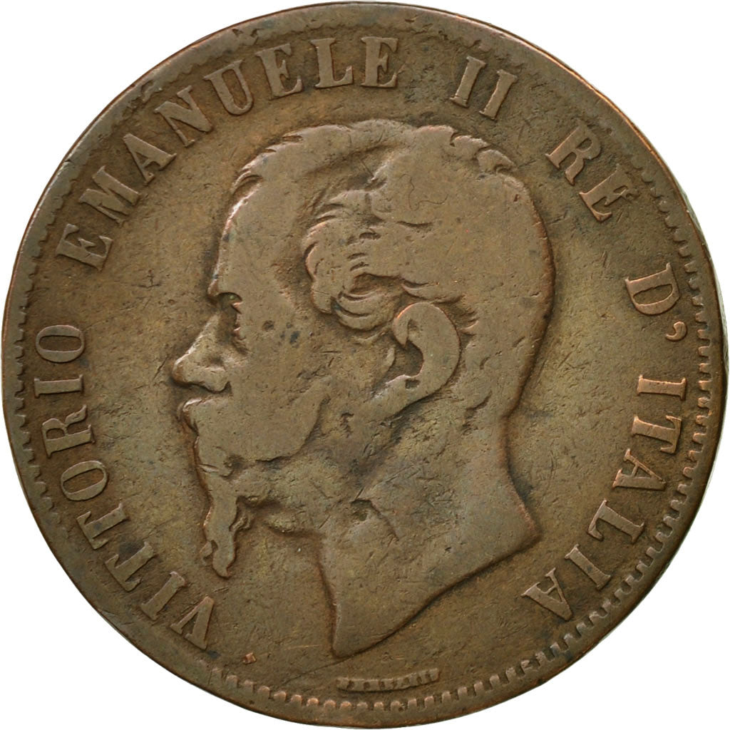 Moneda, Italia, Vittorio Emanuele II, 10 Centesimi, 1867, Birmingham, BC+