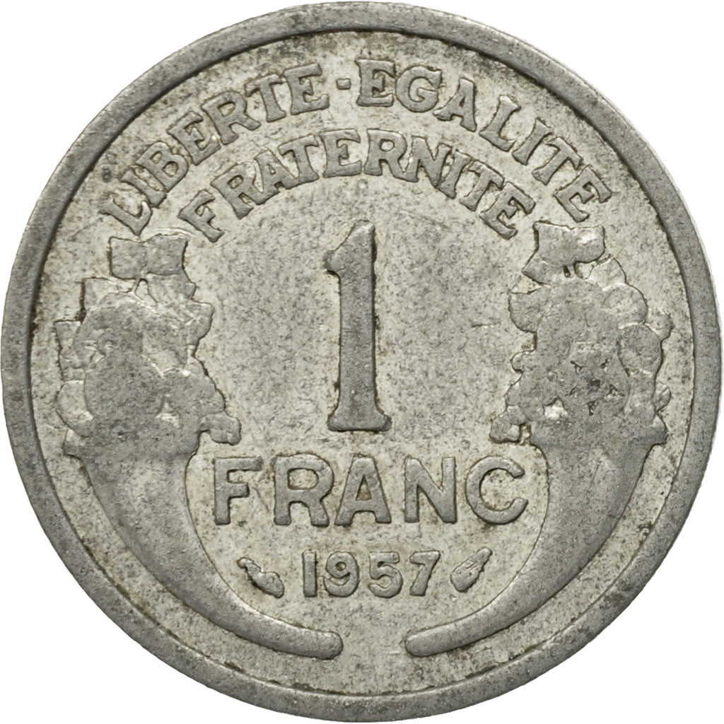 Moneta, Francja, Morlon, Franc, 1957, Paris, EF(40-45), Aluminium, KM:885a.1