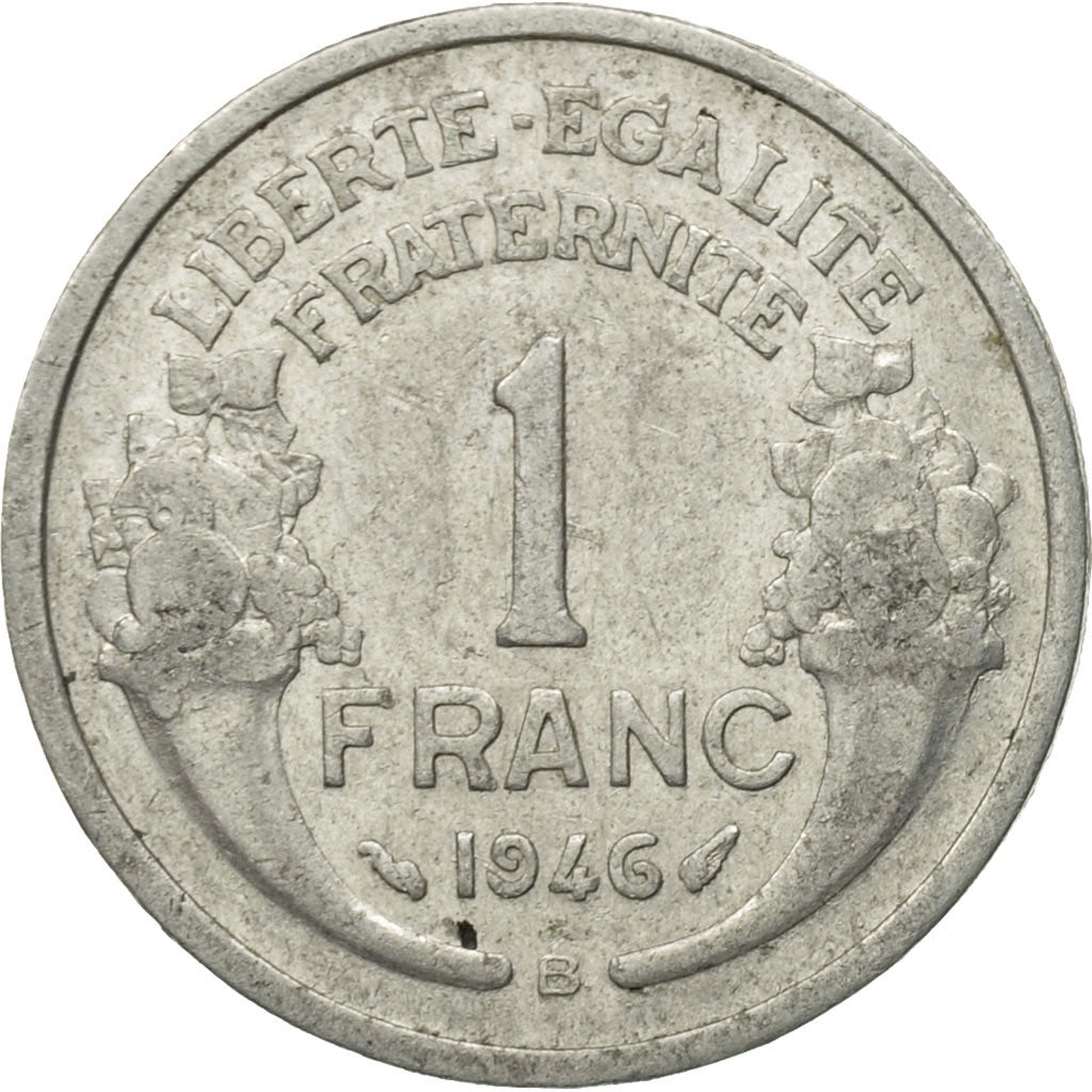 Moneta, Francja, Morlon, Franc, 1946, Beaumont - Le Roger, VF(30-35), Aluminium