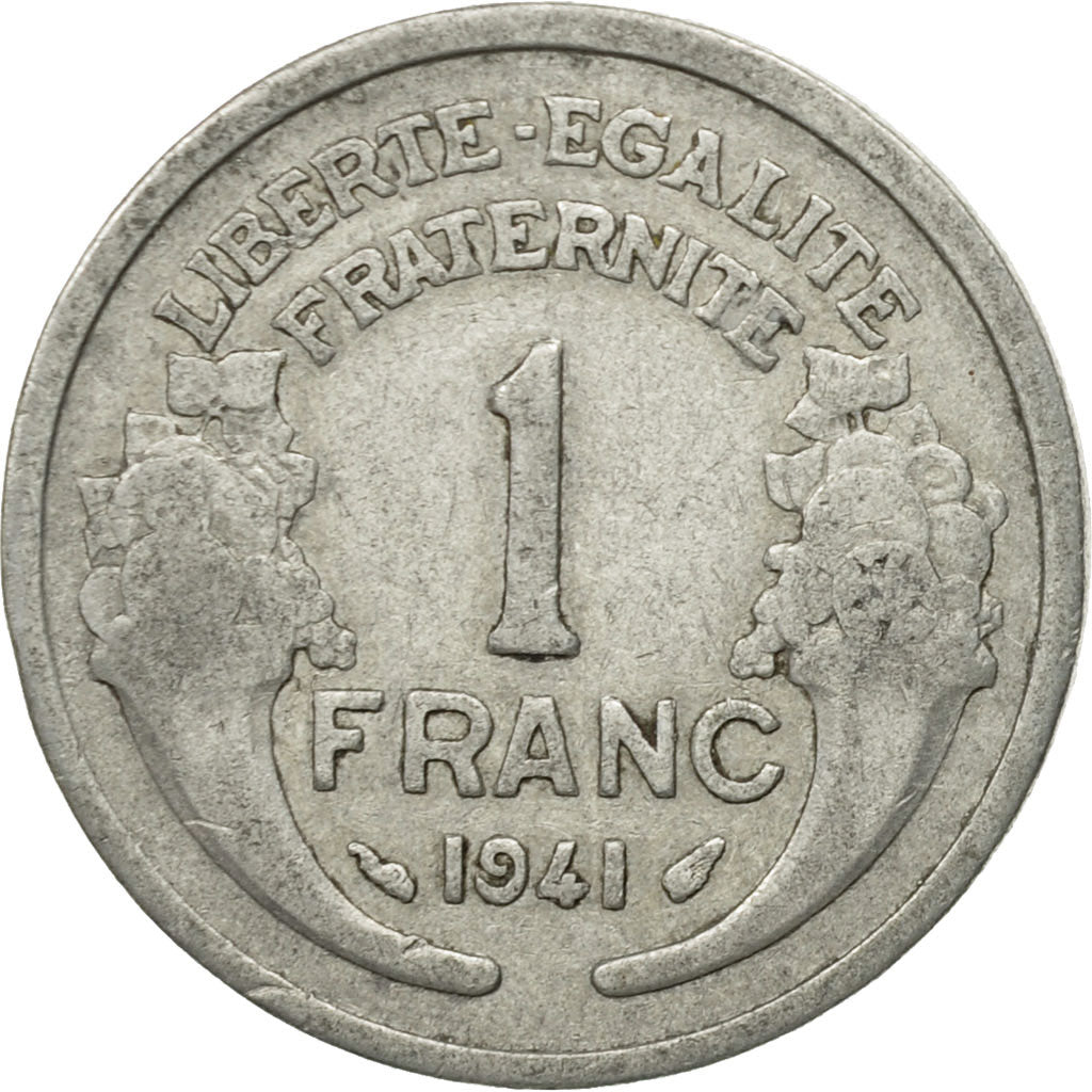 Moneta, Francja, Morlon, Franc, 1941, Paris, VF(30-35), Aluminium, KM:885a.1