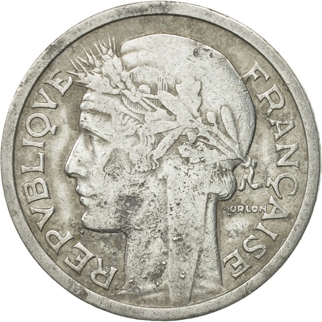 Munten, Frankrijk, Morlon, Franc, 1945, Beaumont - Le Roger, FR, Aluminium