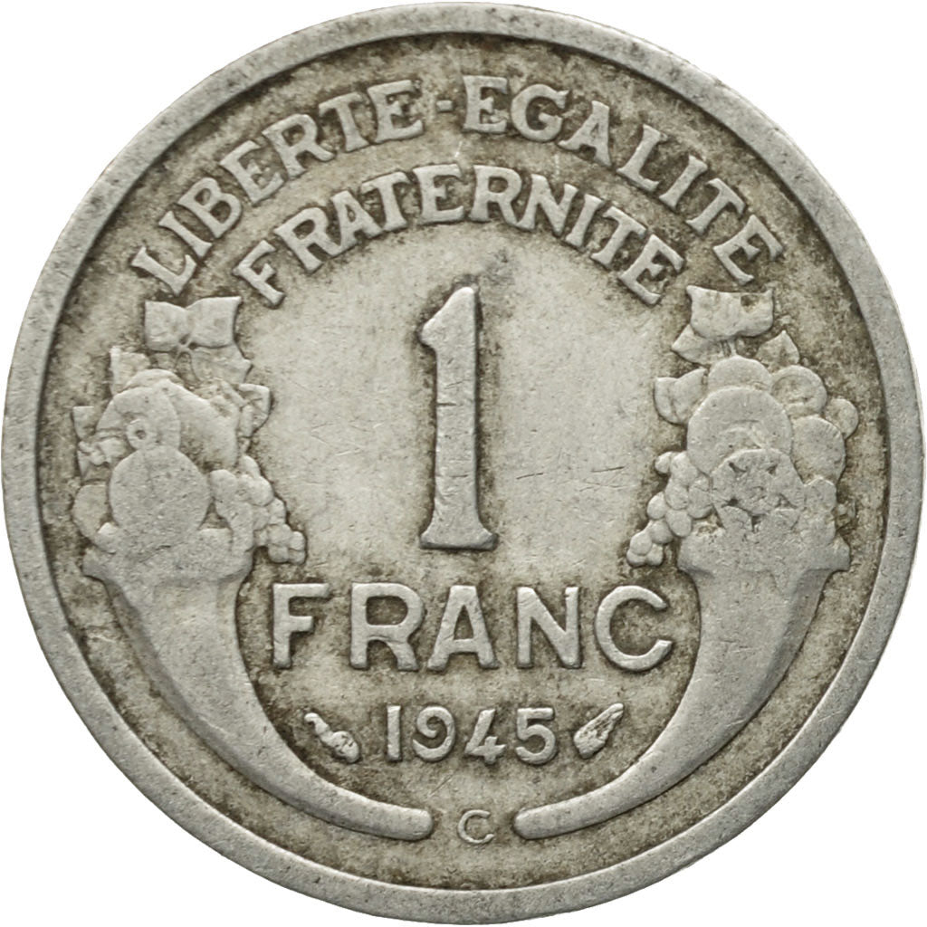 Moneta, Francia, Morlon, Franc, 1945, Castelsarrasin, MB+, Alluminio, KM:885a.3