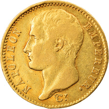 Moeda, França, Napoléon I, 20 Francs, 1807, Paris, VF(30-35), Dourado
