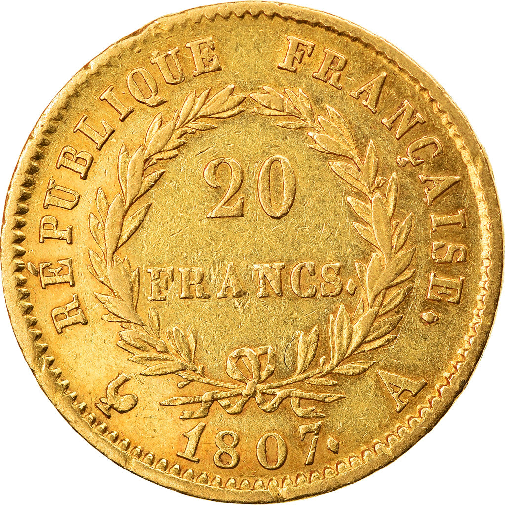 Moneta, Francja, Napoléon I, 20 Francs, 1807, Paris, VF(30-35), Złoto
