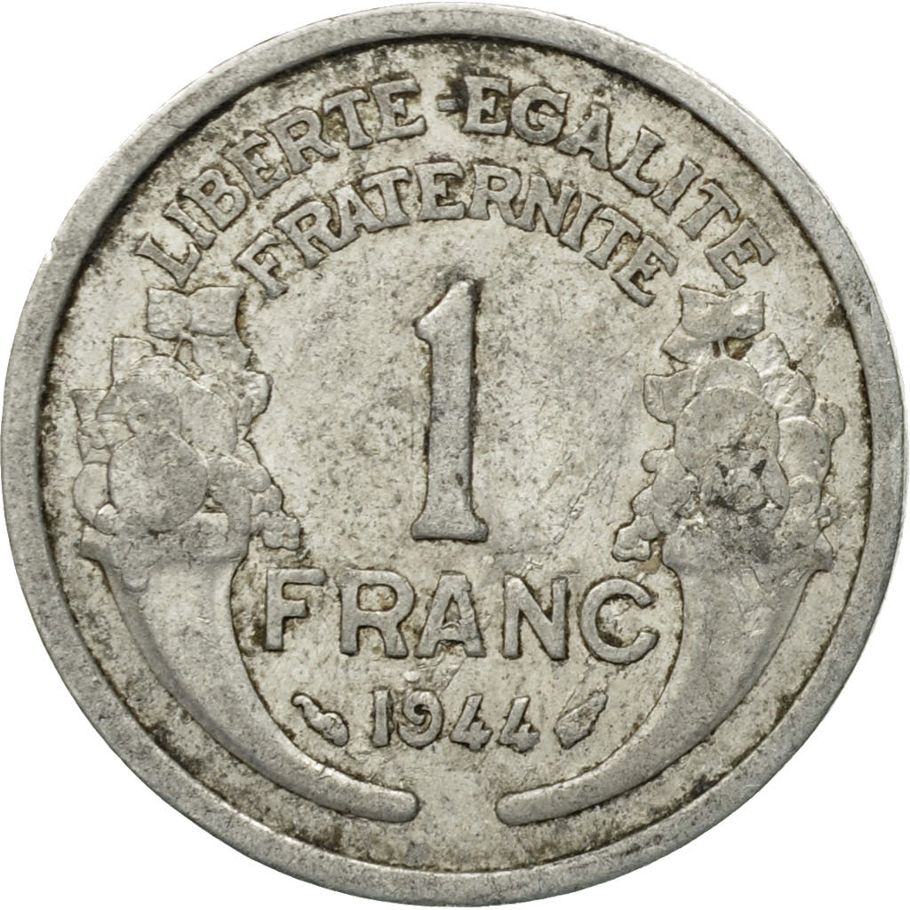 Munten, Frankrijk, Morlon, Franc, 1944, Paris, FR, Aluminium, KM:885a.1