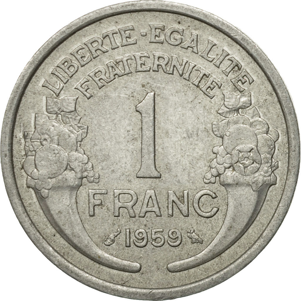 Moneta, Francia, Morlon, Franc, 1959, Paris, BB, Alluminio, KM:885a.1