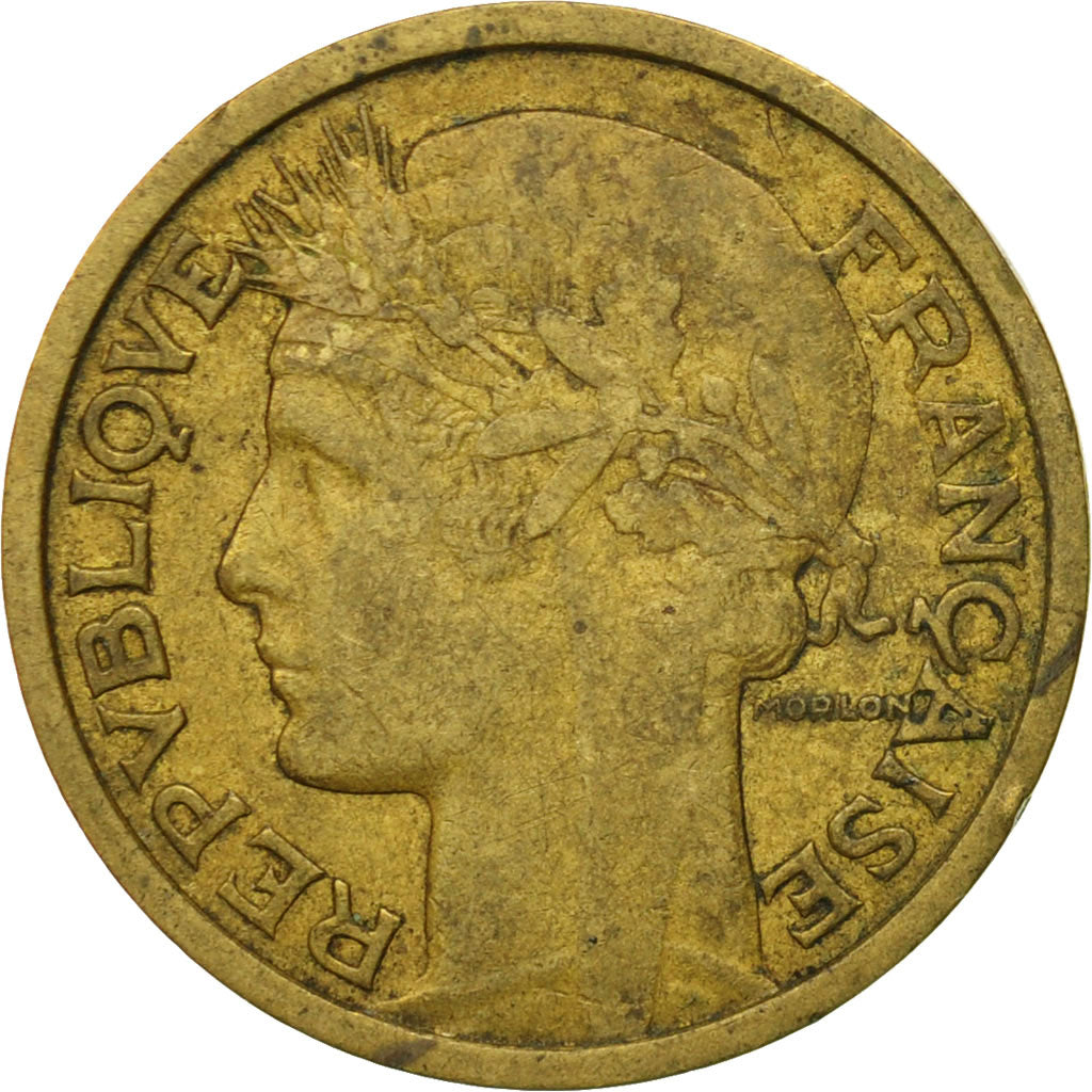 Moneta, Francia, Morlon, Franc, 1936, Paris, MB, Alluminio-bronzo, KM:885
