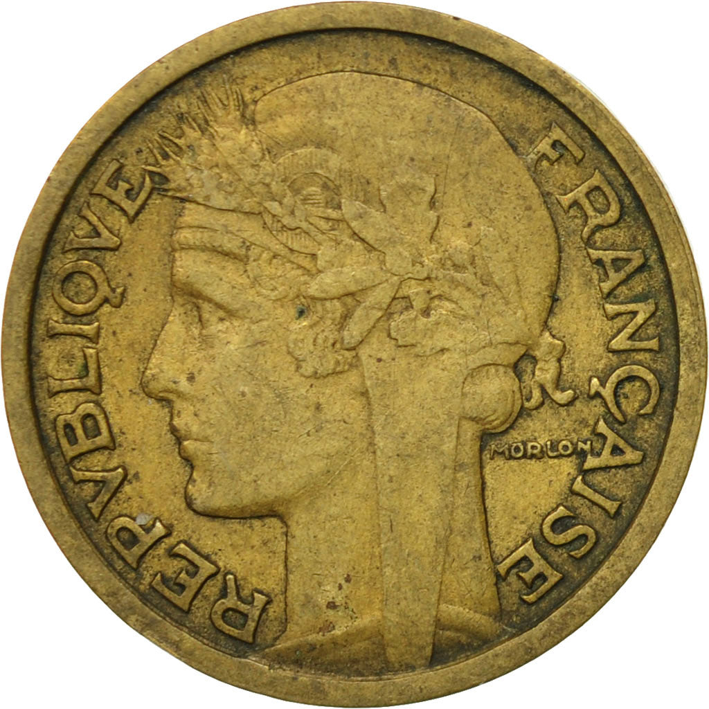 Moneda, Francia, Morlon, Franc, 1933, Paris, BC+, Aluminio - bronce, KM:885