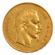Francia, Napoleon III, Napoléon III, 50 Francs, 1855, Paris, BB+, Oro, Gadou...