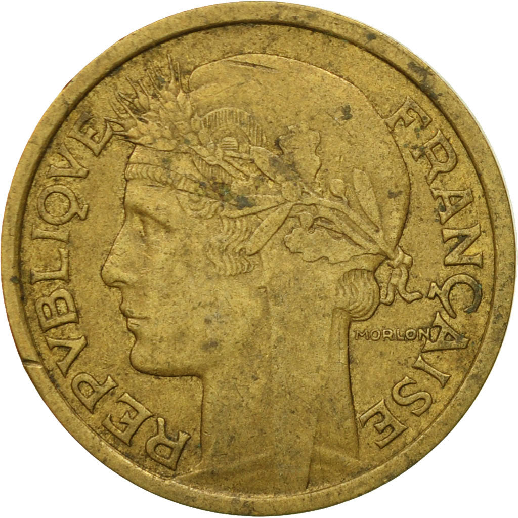 Munten, Frankrijk, Morlon, Franc, 1937, Paris, FR+, Aluminum-Bronze, KM:885