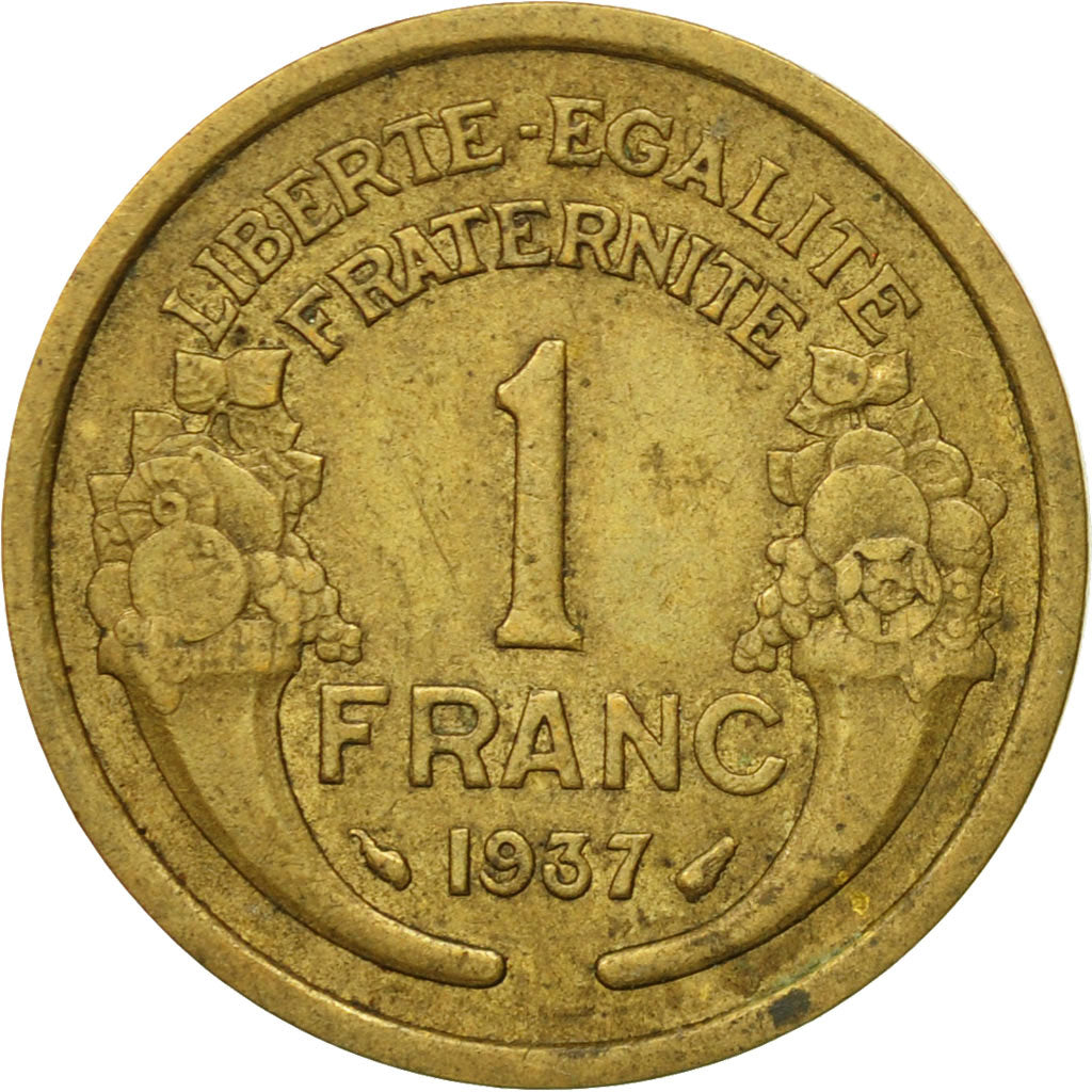Munten, Frankrijk, Morlon, Franc, 1937, Paris, FR+, Aluminum-Bronze, KM:885